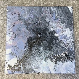 periwinkle acrylic pour painting